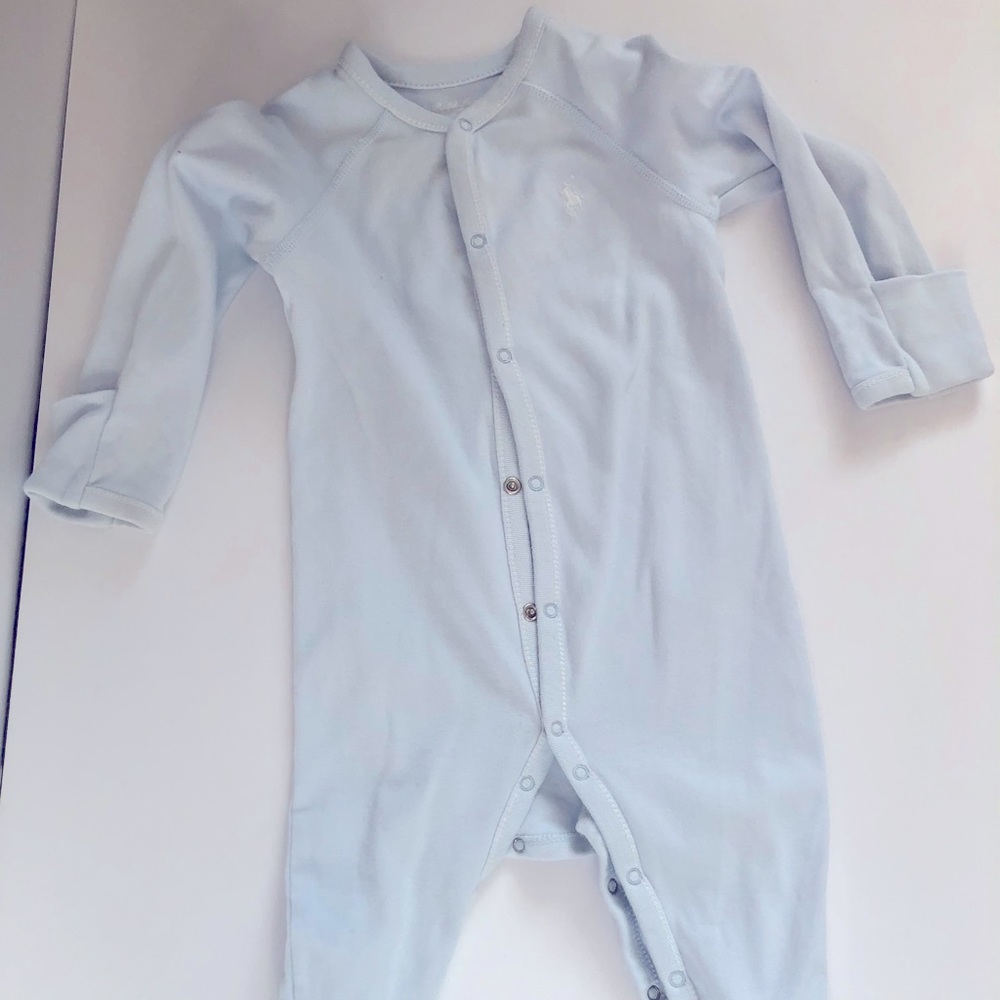 9m unisex Ralph Lauren footie pajamas with mitts